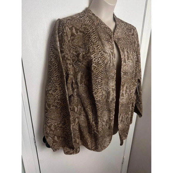 CATHERINES Jacket Size 2X 22/24W Casual Reptile Print Open Front Stylish #1119 - Picture 2 of 9
